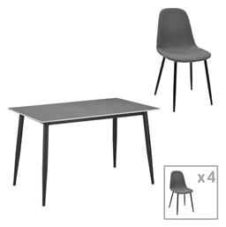 Τραπεζαρία Gustas-bella 5τμχ 120x60εκ. Pakketo