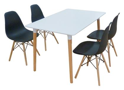 Τραπεζαρία Loft 5τμχ Black 120x80εκ. Zita Plus