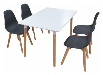 Τραπεζαρία Loft Plus 5τμχ Black 120x80εκ. Zita Plus