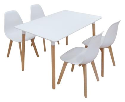 Τραπεζαρία Loft Plus 5τμχ White 120x80εκ. Zita Plus