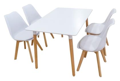 Τραπεζαρία Logan Plus 5τμχ White 120x80εκ. Zita Plus