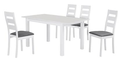 Τραπεζαρία Miller Επεκτεινόμενη με 3 Καρέκλες 120(+30)x80εκ. Λευκό / Γκρι - Woodwell