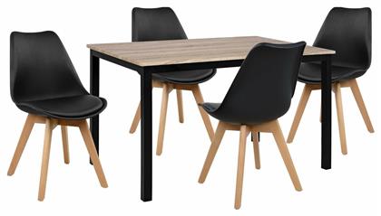 Τραπεζαρία 5τμχ Sonama / Μαύρη 110x70εκ. HomeMarkt