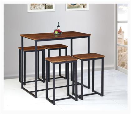 Τραπέζι Μπαρ Henry με 4 Σκαμπό 100x60εκ. Woodwell