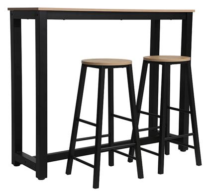 Τραπέζι Μπαρ Marle με 2 Σκαμπό 120x40εκ. Sonoma Μαύρο - Pakketo