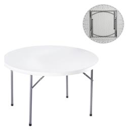 Τραπέζι Catering Blow - R Πτυσσόμενο 121x121x72εκ. Λευκό - Woodwell