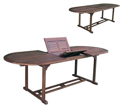 Τραπέζι Garden Επεκτεινόμενο 180(+60)x90x74(+60) Καφέ - Woodwell