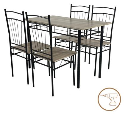 Τραπέζι Κουζίνας Roza με 4 Καρέκλες 110x60εκ. Pakketo