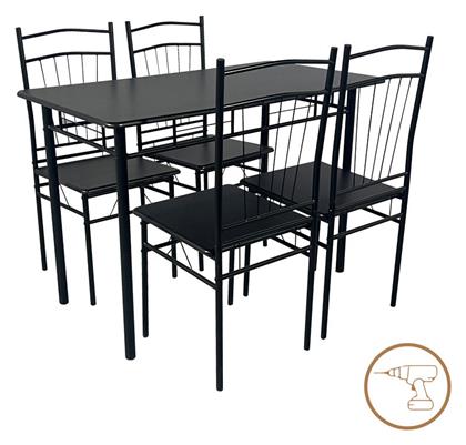 Τραπέζι Κουζίνας Roza με 4 Καρέκλες 110x60εκ. Pakketo