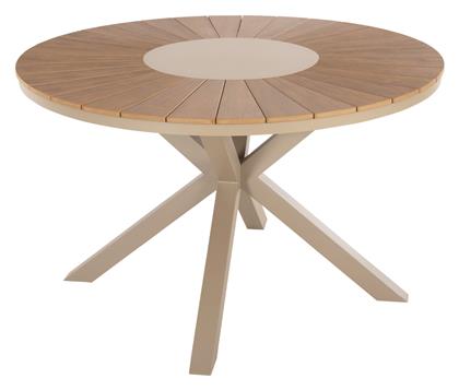 Τραπέζι Moril 120x120x74εκ. Σαμπάνι-φυσικό - HomeMarkt