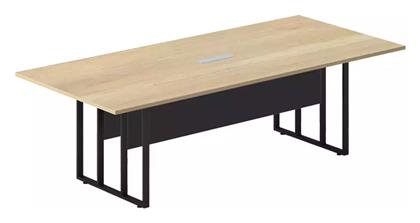 Τραπέζι Συνεδριάσεων Lotus 240x120x75εκ. Oak-σκούρο Γκρι - Pakketo