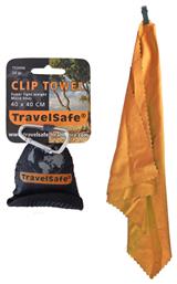 Clip Πετσέτα Προσώπου Microfiber Πορτοκαλί 40x40cm Travelsafe
