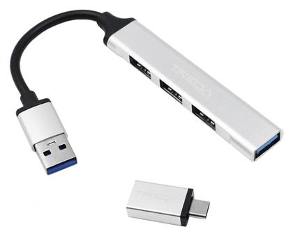 USB 3.0 Hub 4 Θυρών με σύνδεση USB-A Treqa