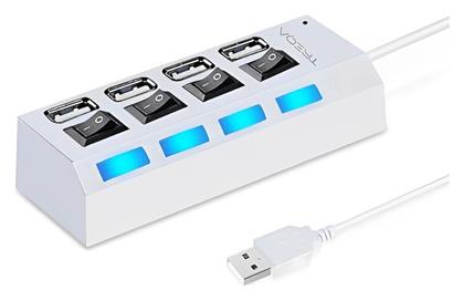 USB 3.0 Hub 4 Θυρών με σύνδεση USB-A Λευκό Treqa