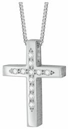 Λευκόχρυσος Σταυρός 14K Triantos