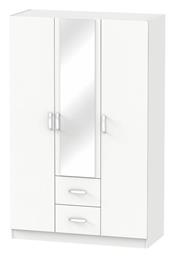 Τρίφυλλη με Καθρέπτη Dillion 120x52x190cm Λευκό - Pakketo