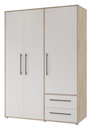Τρίφυλλη Razol 144.5x59x200cm Λευκό, Sonoma, Μελανίνη - Pakketo