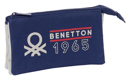 Τριπλή Κασετίνα Varsity Γκρι Ναυτικό Μπλε 22 X 12 X 3 Cm Benetton