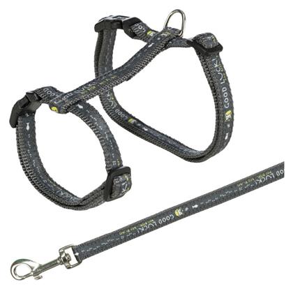Σαμαράκι με Οδηγό για Γάτες XL Γκρι (34-57cm) 13mm Trixie