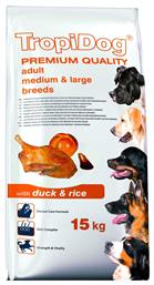 Premium Adult Medium & Large Ξηρά Τροφή για Ενήλικους Σκύλους Μεσαίων & Μεγαλόσωμων Φυλών με Ρύζι / Πάπια 2.5kg TropiDog