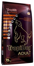 Tropifit Super Premium Adult 15kg Ξηρά Τροφή για Ενήλικους Σκύλους Μεσαίων & Μεγαλόσωμων Φυλών με Κοτόπουλο και Σολομό TropiDog