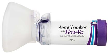 Aerochamber Plus Flow Vu Αεροθάλαμος Εισπνοών με Μάσκα Small Trudell