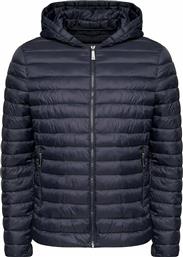 Trussardi Jeans ανδρικό μπουφάν καπιτονέ με κουκούλα - 52S00516-1T001596 - Μπλε Σκούρο από το Notos