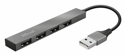 Halyx Aluminium USB 2.0 Hub 4 Θυρών με σύνδεση USB-A Ασημί Trust