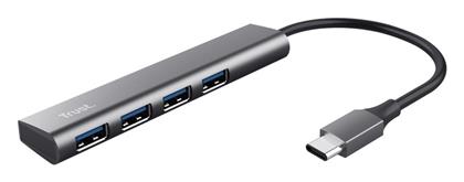 Halyx USB 2.0 Hub 4 Θυρών με σύνδεση USB-A Γκρι Trust
