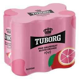 Κουτί Σόδα Pink Grapefruit με Ανθρακικό 6x330ml Κωδικός: 36307179 Tuborg