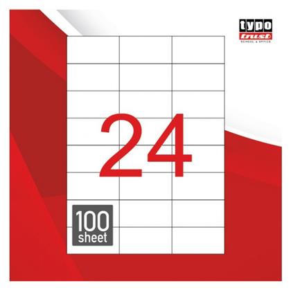 2400 Αυτοκόλλητες Ετικέτες Α4 Ορθογώνιες 70x37.12mm Typotrust