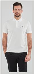U.S. Polo Assn. Ανδρική Μπλούζα Polo Κοντομάνικη Λευκή