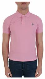 U.S. Polo Assn. Ανδρική Μπλούζα Polo Κοντομάνικη Ροζ - US Polo Assn