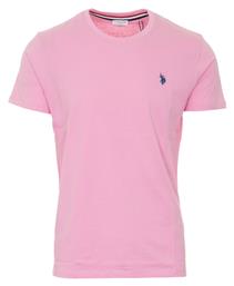 U.S. Polo Assn. Ανδρικό T-shirt Ροζ Μονόχρωμο - US Polo Assn