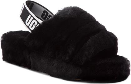 Ugg Australia Fluff Yeah Slide Χειμερινές Γυναικείες Παντόφλες με γούνα σε Μαύρο Χρώμα
