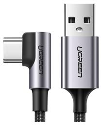 Angle (90°) / Braided USB 2.0 Cable USB-C male - USB-A male Μαύρο 1m (50941) Ugreen