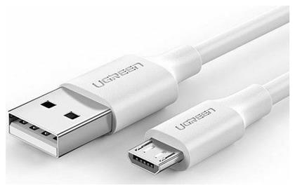 Regular USB 2.0 to micro USB Cable Λευκό 1m (60141) Ugreen