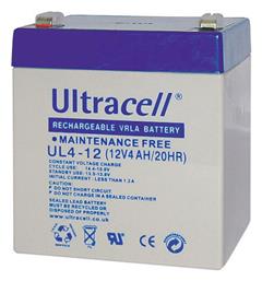 UL 4-12 Μπαταρία UPS με Χωρητικότητα 4Ah και Τάση 12V Ultracell