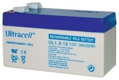 UL1.3-12 με Χωρητικότητα 1.3Ah και Τάση 12V 1τμχ Ultracell