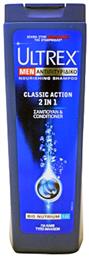 Men Classic Action 2 σε 1 Αντιπιτυριδικό Σαμπουάν & Conditioner για Κάθε Τύπο Μαλλιών 360ml Ultrex