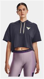 Cropped Γυναικείο Φούτερ με Κουκούλα Steel/Summit White Under Armour