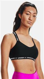 Under Armour Crossback Low Γυναικείο Αθλητικό Μπουστάκι Μαύρο με Επένδυση από το Zakcret Sports