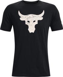 Under Armour Project Rock Brahma Bull Αθλητικό Ανδρικό T-shirt Μαύρο με Στάμπα από το Z-mall