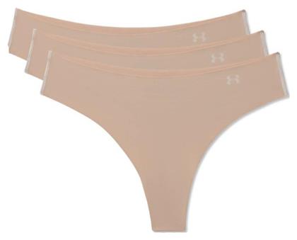 Pure Stretch Γυναικεία String 3Pack χωρίς Ραφές Μπεζ Under Armour από το Z-mall