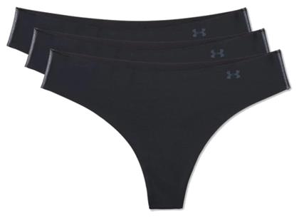 Pure Stretch Γυναικεία String 3Pack χωρίς Ραφές Μαύρα Under Armour