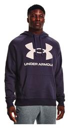 Rival Big Ανδρικό Φούτερ με Κουκούλα και Τσέπες Μωβ Under Armour