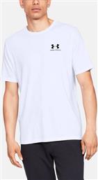 Under Armour Sportstyle Left Chest Αθλητικό Ανδρικό T-shirt Λευκό με Λογότυπο από το Z-mall