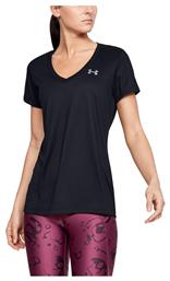 Tech Γυναικείο Αθλητικό T-shirt Fast Drying με V Λαιμόκοψη Μαύρο Under Armour