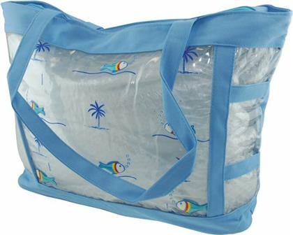 Unigreen Πλαστική Τσάντα Θαλάσσης Αδιάβροχη Διάφανη/Μπλε