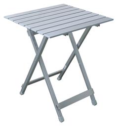 Τραπέζι Αλουμινίου για Camping Πτυσσόμενο 50x50x64cm Λευκό Unigreen